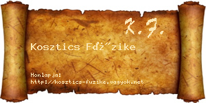 Kosztics Füzike névjegykártya